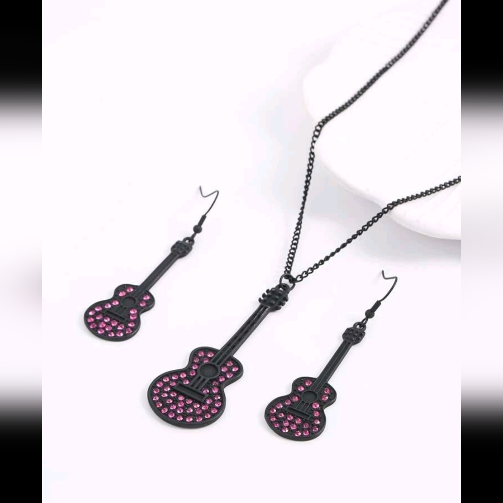 🍉5 for $25* Rhinestone Guitar Jewelry Set